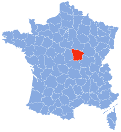 La Nièvre dans la carte de France